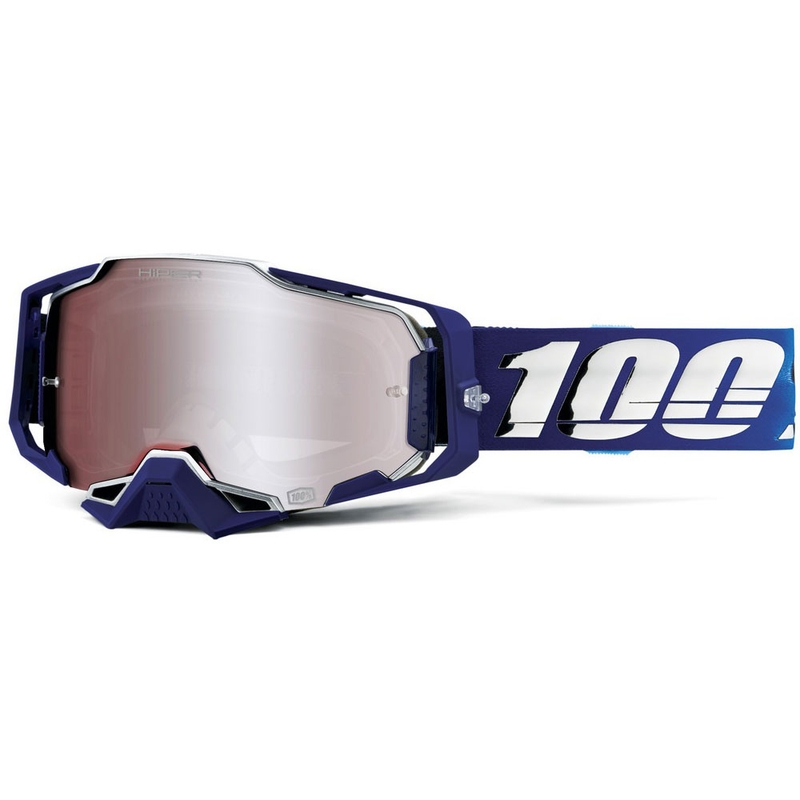 Gafas de motocross 100% ARMEGA Hiper Novel con plexiglás plateado