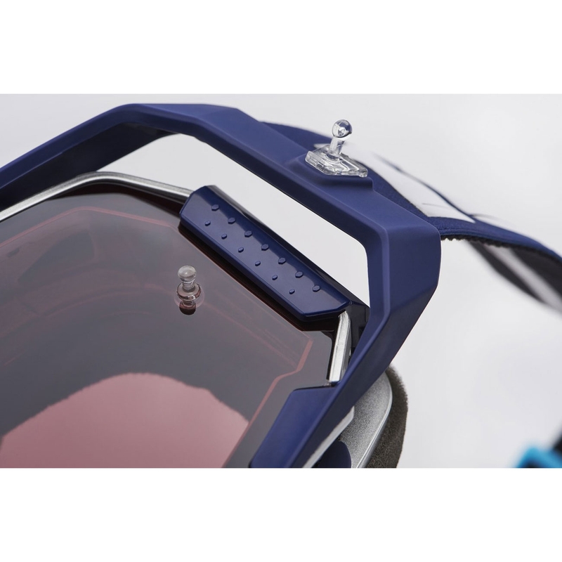 Gafas de motocross 100% ARMEGA Hiper Novel con plexiglás plateado