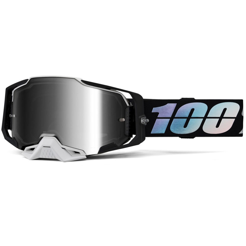Gafas de motocross 100% ARMEGA Krisp con plexiglás plateado