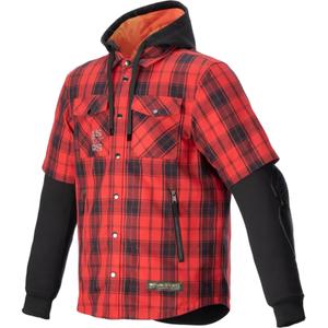 Camisa de moto Alpinestars MO.ST.EQ Tartan rojo-negro