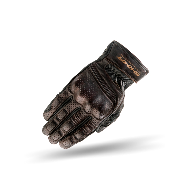 Guantes de aviador Shima marrón oscuro