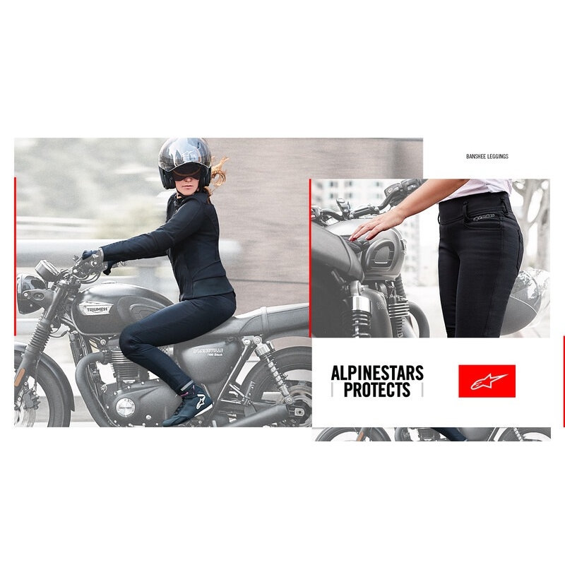 Mallas de moto Alpinestars Banshee para mujer, color negro