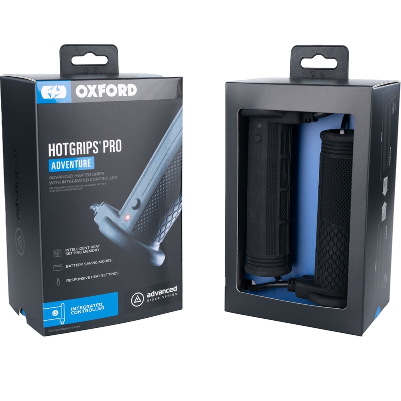 Puños calefactables Oxford Hotgrips PRO Adventure con controles integrados en la empuñadura