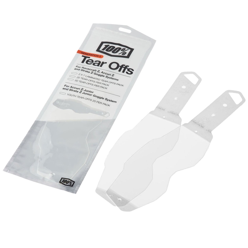 Láminas laminadas desprendibles para gafas MX 100% RACECRAFT 2/ACCURI 2/STRATA 2