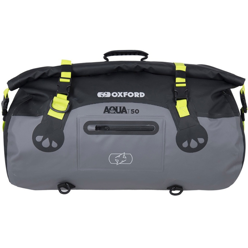 Oxford Aqua T-50 Roll Bag Bolsa impermeable de 50 l negro-gris-amarillo fluorescente