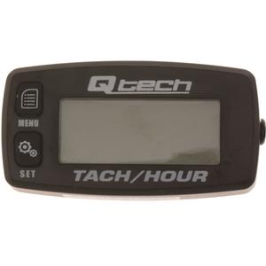 Contador de horas y régimen del motor multifunción con pantalla retroiluminada Q-TECH negro