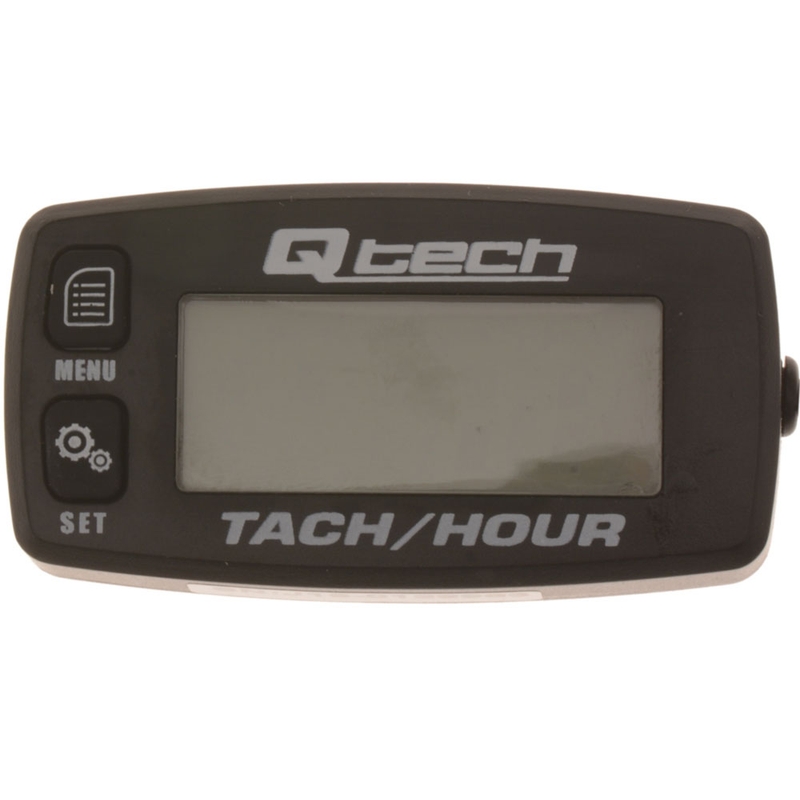 Contador de horas y régimen del motor multifunción con pantalla retroiluminada Q-TECH negro