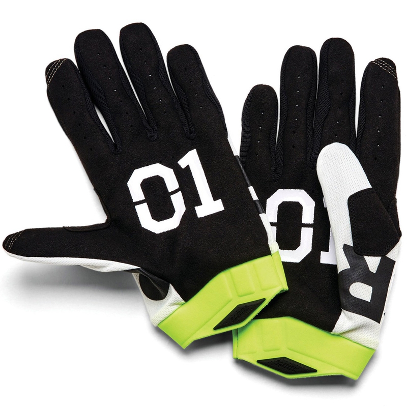 Guantes de motocross 100% USA ITRACK RACR blanco