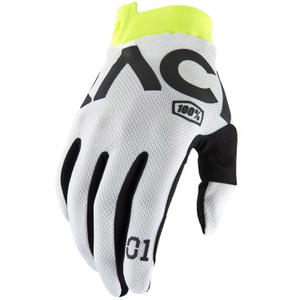 Guantes de motocross 100% USA ITRACK RACR blanco
