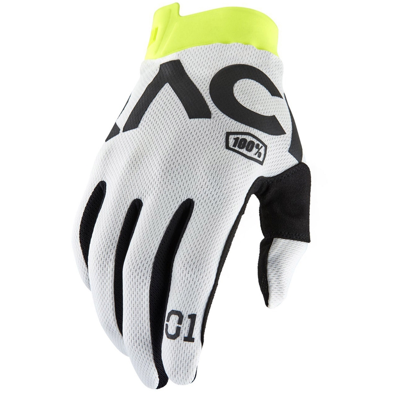 Guantes de motocross 100% USA ITRACK RACR blanco