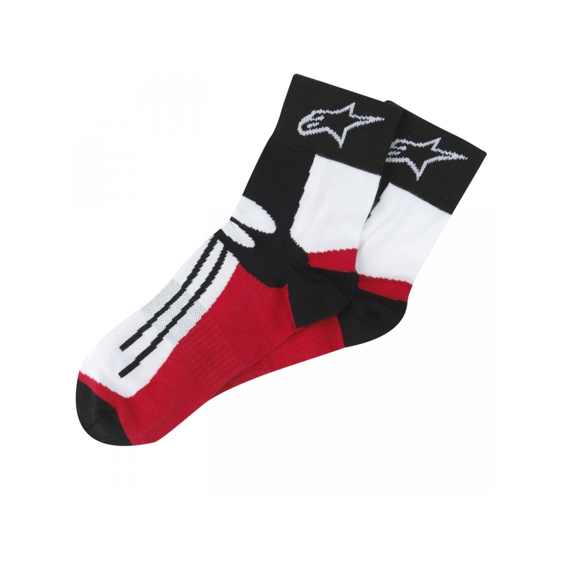 Alpinestars Racing Road Socks Short Negro, Blanco y Rojo