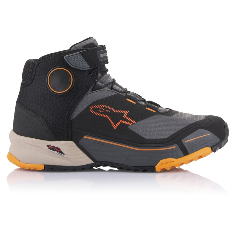 Botas de moto Alpinestars CR-X Drystar en negro, marrón y naranja