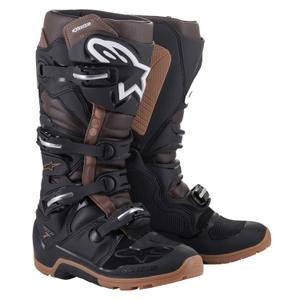 Botas de moto Alpinestars Tech 7 Enduro Negro-Marrón Oscuro