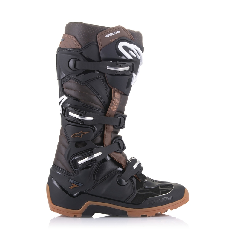 Botas de moto Alpinestars Tech 7 Enduro Negro-Marrón Oscuro