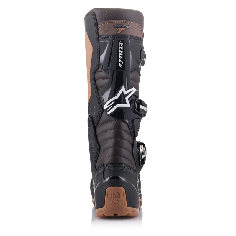 Botas de moto Alpinestars Tech 7 Enduro Negro-Marrón Oscuro
