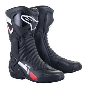 Botas de moto Alpinestars S-MX 6 en negro, blanco, gris y rojo