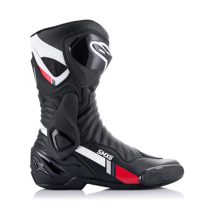 Botas de moto Alpinestars S-MX 6 en negro, blanco, gris y rojo
