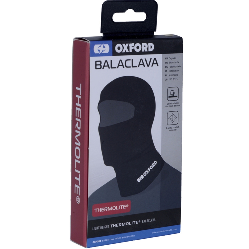 Capucha para motocicleta Oxford Balaclava Thermolite® negra