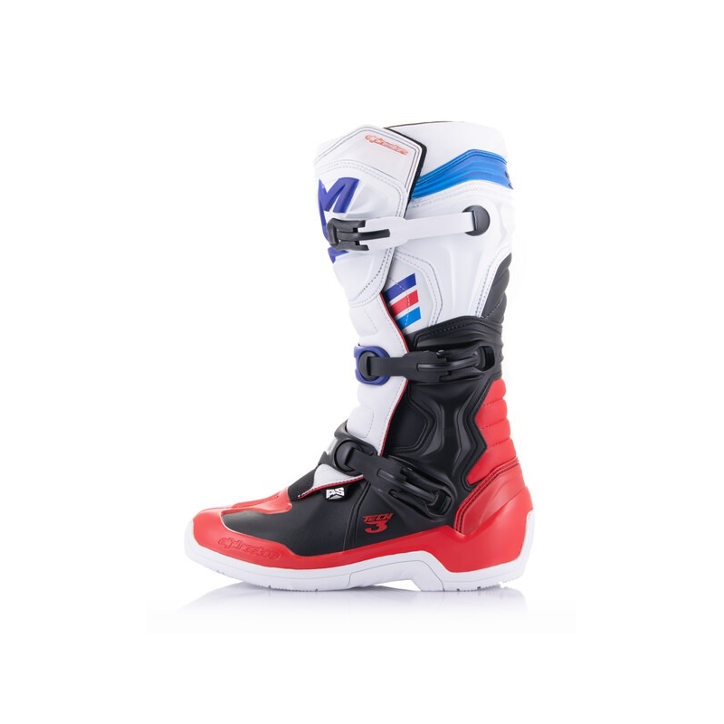 Botas de motocross Alpinestars TECH 3 blanco-negro-azul-rojo