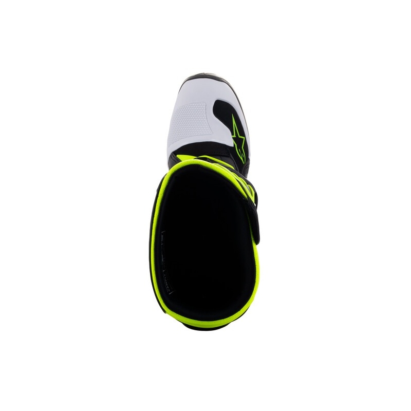 Botas de moto para niños Alpinestars Tech 7 S en negro-blanco-amarillo fluorescente-azul