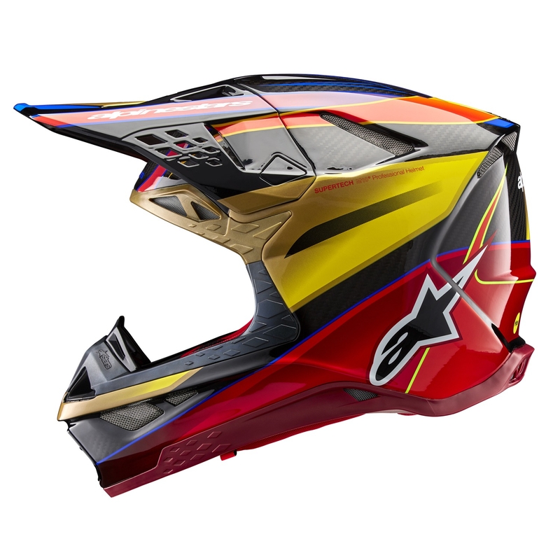 Casco de motocross Alpinestars Supertech S-M10 Era dorado-rojo