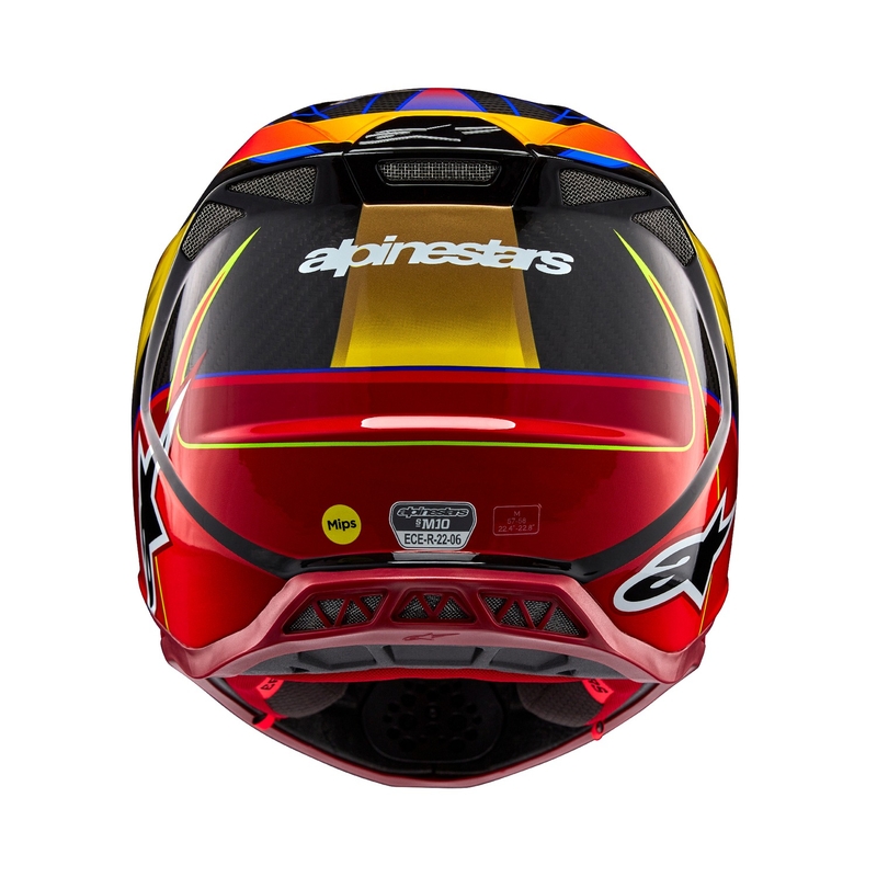 Casco de motocross Alpinestars Supertech S-M10 Era dorado-rojo