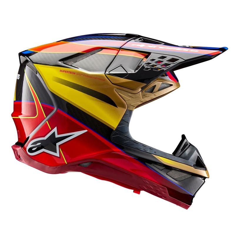 Casco de motocross Alpinestars Supertech S-M10 Era dorado-rojo