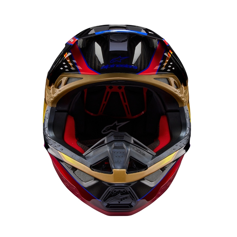 Casco de motocross Alpinestars Supertech S-M10 Era dorado-rojo