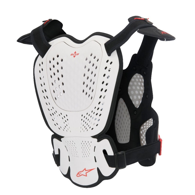 Protector de carrocería Alpinestars A-1 Roost Guard CE2 blanco-negro-rojo