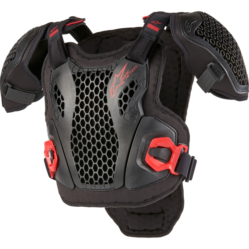 Protector de pecho juvenil Alpinestars Bionic Action negro-rojo