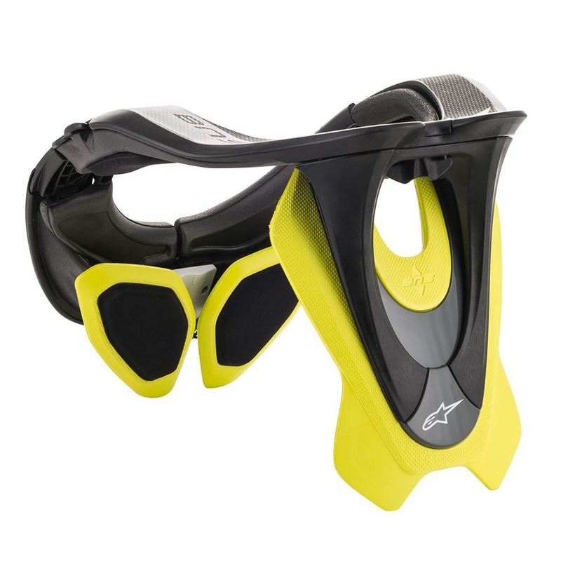 Protector de cuello Alpinestars BNS Tech-2 negro-amarillo fluorescente