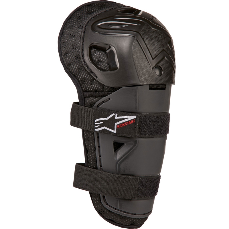 Rodilleras Alpinestars Bionic Kickstart para niños, color negro y rojo