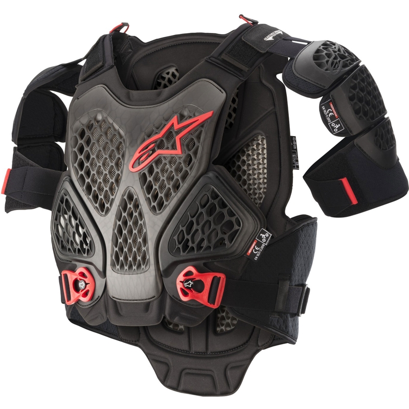Protector corporal Alpinestars A-6 negro-antracita-rojo