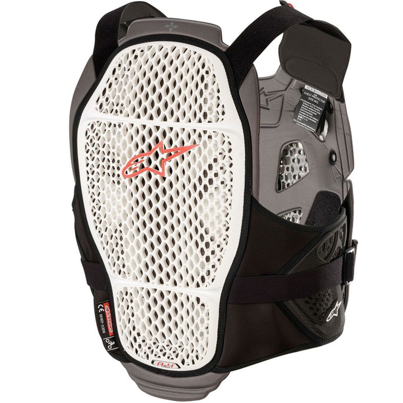 Protector de pecho Alpinestars A-4 MAX blanco-antracita-rojo