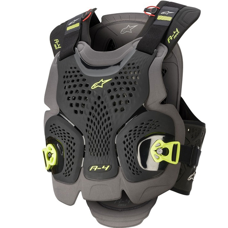Protector de pecho Alpinestars A-4 MAX negro-antracita-amarillo fluorescente