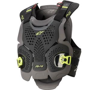 Protector de pecho Alpinestars A-4 MAX negro-antracita-amarillo fluorescente