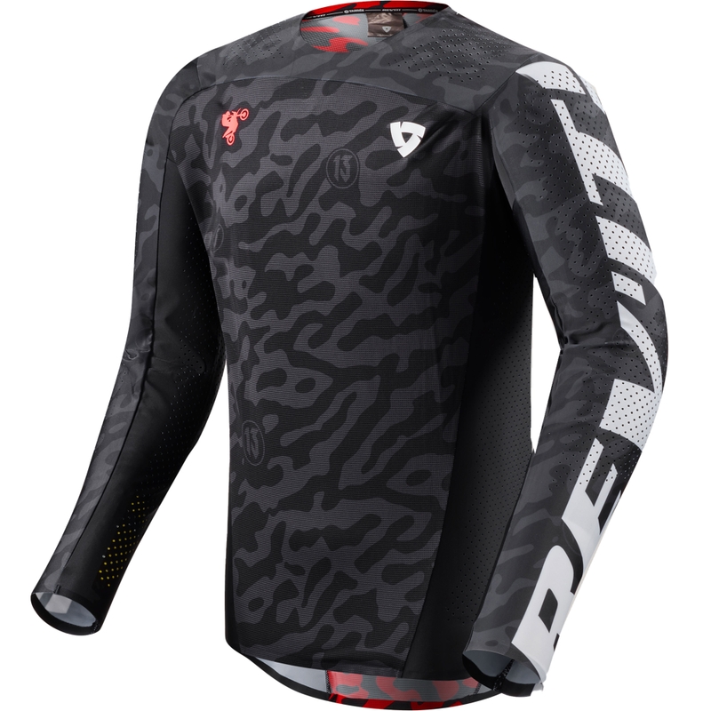 Camiseta de motocross negra Revit Thirteen