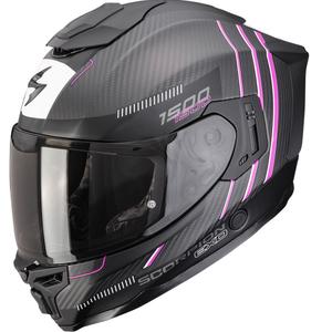 Casco de moto integrado Scorpion EXO-1500 Carbon Air Zity negro mate-rosa