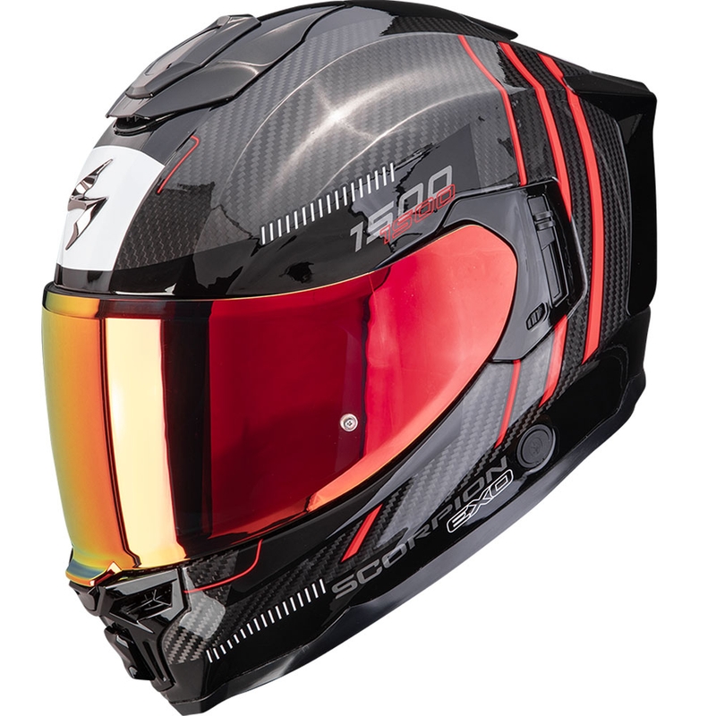 Casco integral de moto Scorpion EXO-1500 Carbon Air Zity negro-rojo