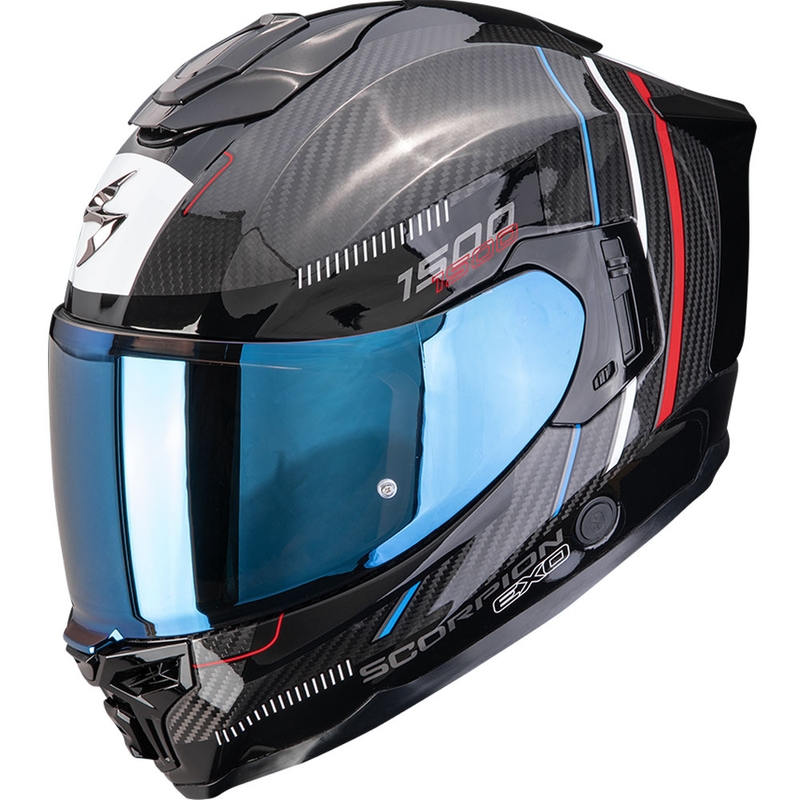 Casco integral de moto Scorpion EXO-1500 Carbon Air Zity negro-rojo-azul