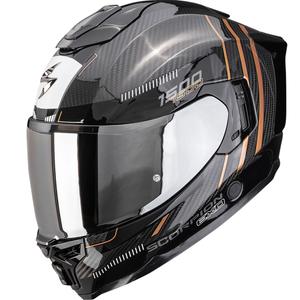 Casco integral de motocicleta Scorpion EXO-1500 Carbon Air Zity, color negro y cobre