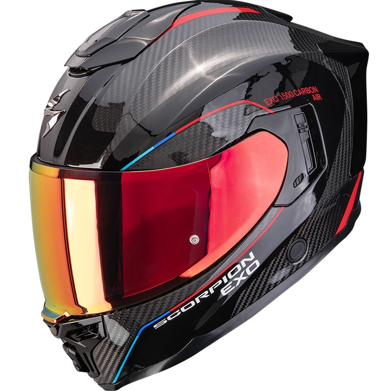 Casco integral de moto Scorpion EXO-1500 Carbon Air Mundi negro-rojo