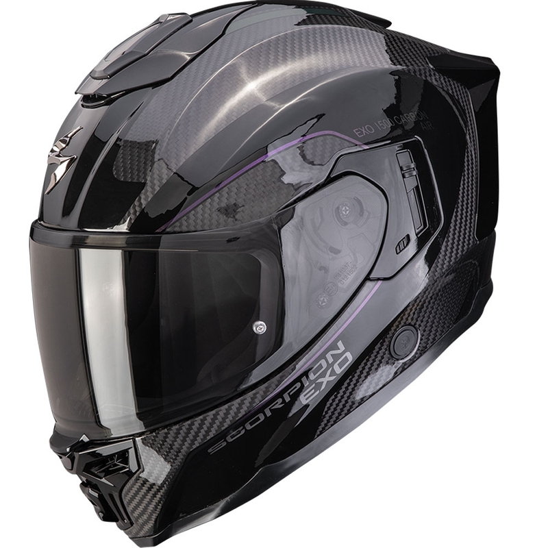 Casco integral de motocicleta Scorpion EXO-1500 Carbon Air Mundi, color negro y camaleón