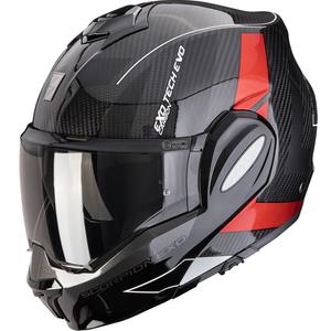 Casco de moto abatible Scorpion EXO-TECH EVO Carbon CAD negro-rojo