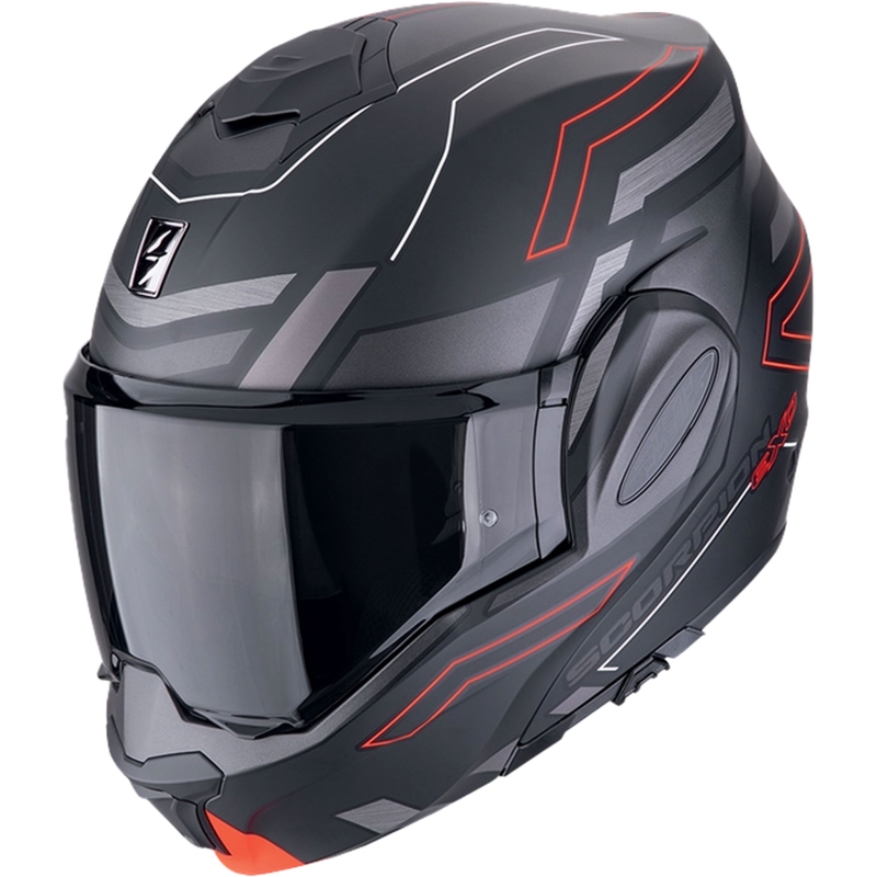 Casco de moto plegable Scorpion EXO-TECH EVO CONQUER negro-rojo mate