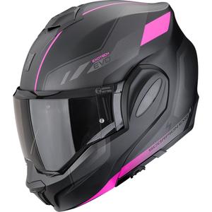 Casco de moto abatible Scorpion EXO-TECH EVO Socius negro mate-rosa