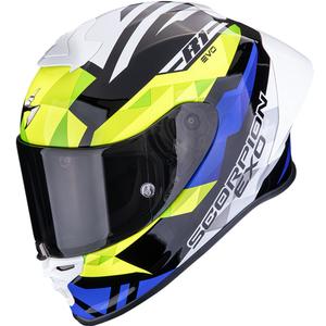 Casco integral de moto Scorpion EXO-R1 EVO II Air Valere negro-azul-amarillo fluo
