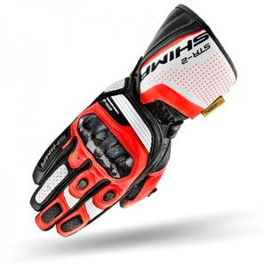 Guantes Shima STR-2 negro-blanco-rojo fluorescente