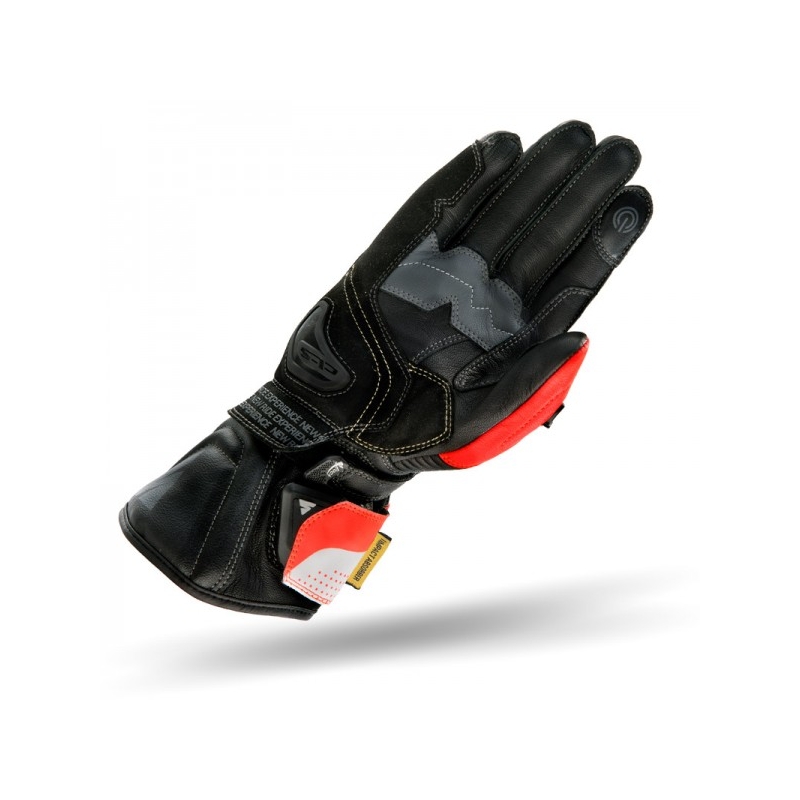 Guantes Shima STR-2 negro-blanco-rojo fluorescente