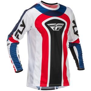 Camiseta de motocross FLY Racing Lite USA roja, blanca y azul